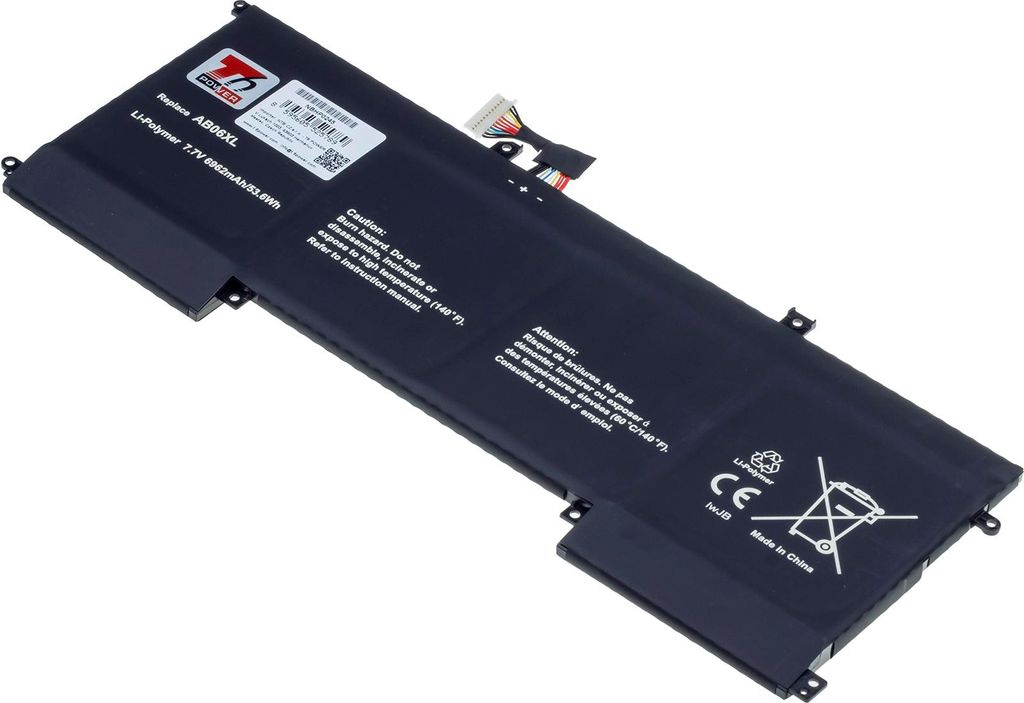 T6 Power Akku für Hewlett Packard Laptop, Teilenummer 921408-2C1, Li-Poly, 7,7 V, 6962 mAh (53,6 Wh), schwarz