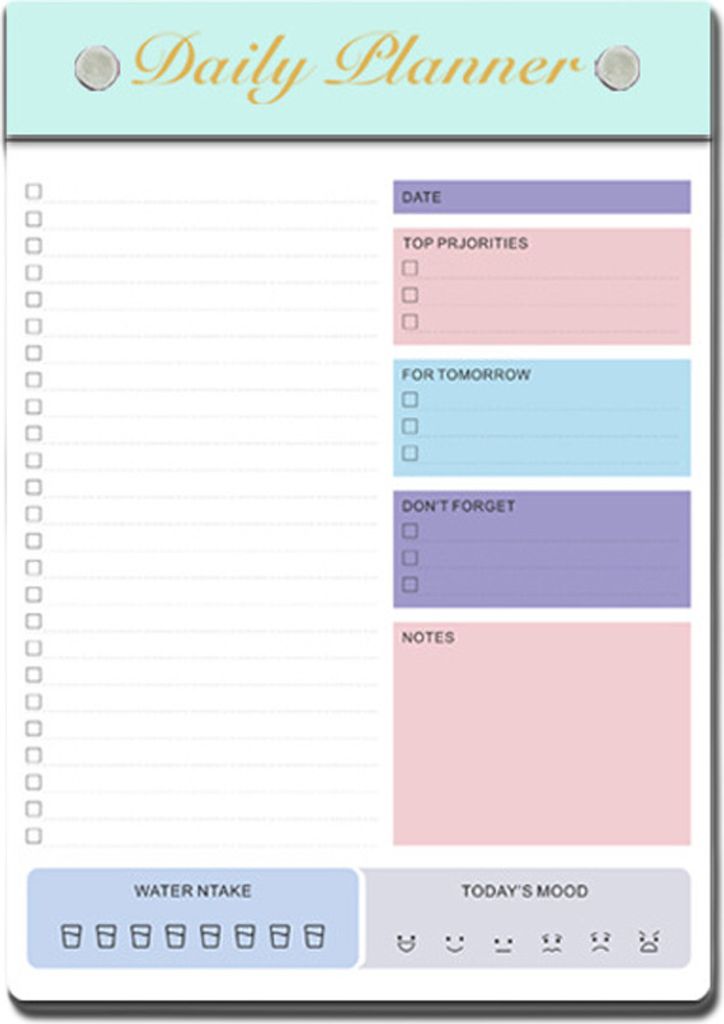 Tagesplaner Notizbücher, Task Checklist Planer, Zeitmanagement Planer, To Do Listen, Top Prjorities, Für Morgen, Nicht Vergessen,Notizen, Wassera...
