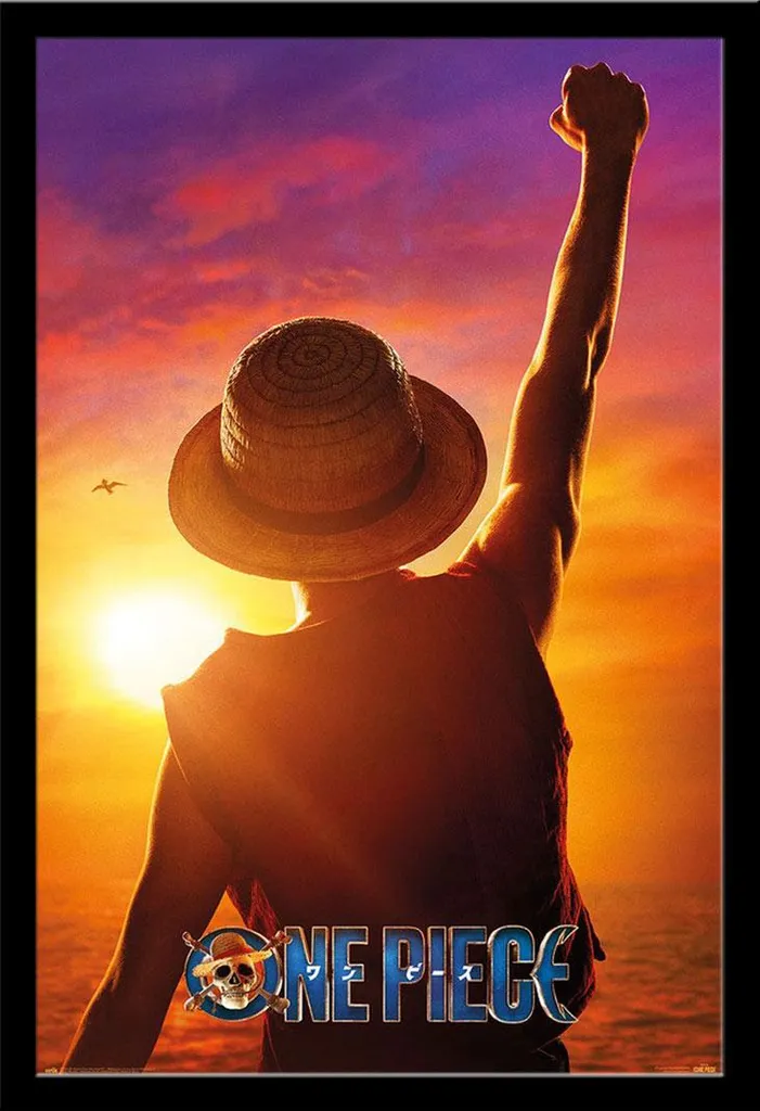 Poster One Piece Monkey Sunset Encadré : Protection et Style Garanti