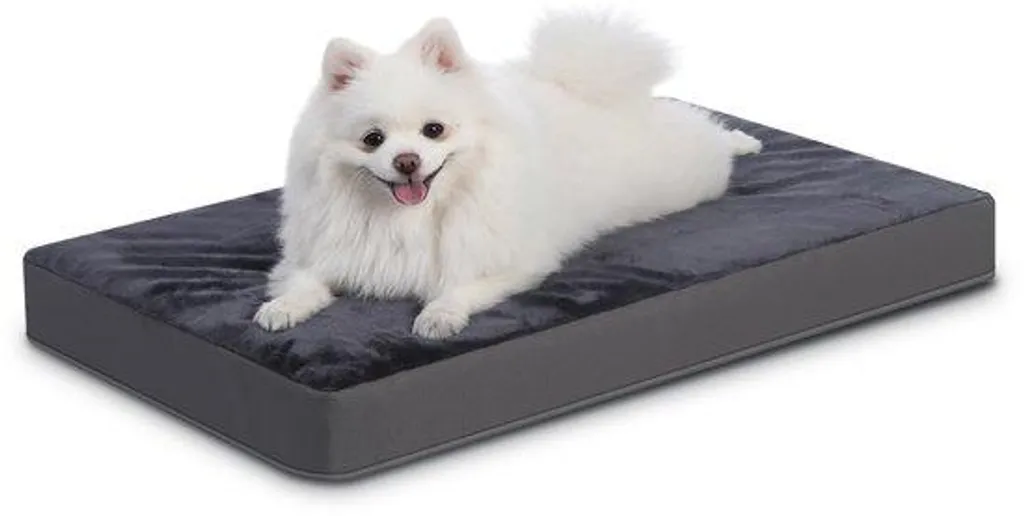 Lit orthopédique pour chien gris foncé 88x55x7 cm déhoussable et lavable