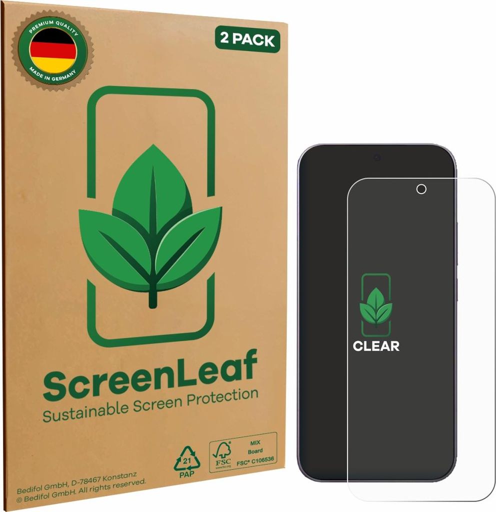 2x ScreenLeaf Schutzfolie für Xiaomi 17 Pro Max nachhaltiger Displayschutz Display Schutz Folie Klar Transparent