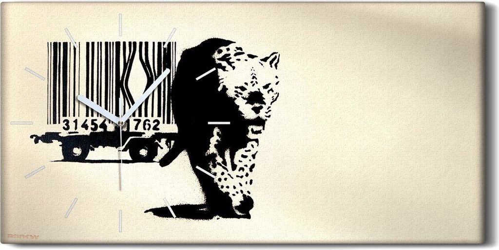 Dekor Leinwand Uhr Wandbilder Geräuschlos Kunstdruck 60x30 Strichcode Tier - weiße Hände