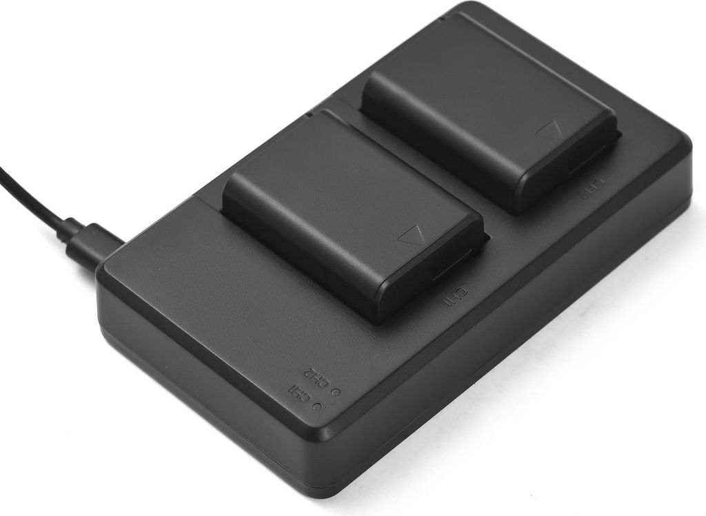 Yctze NP-FW50- Akku und Ladekit 2 Slot USB-Ladeger?t mit 2X 7,4 V 2000mAh Batterien fr ZV E10 A6500 A6300 A6000 A7S A7