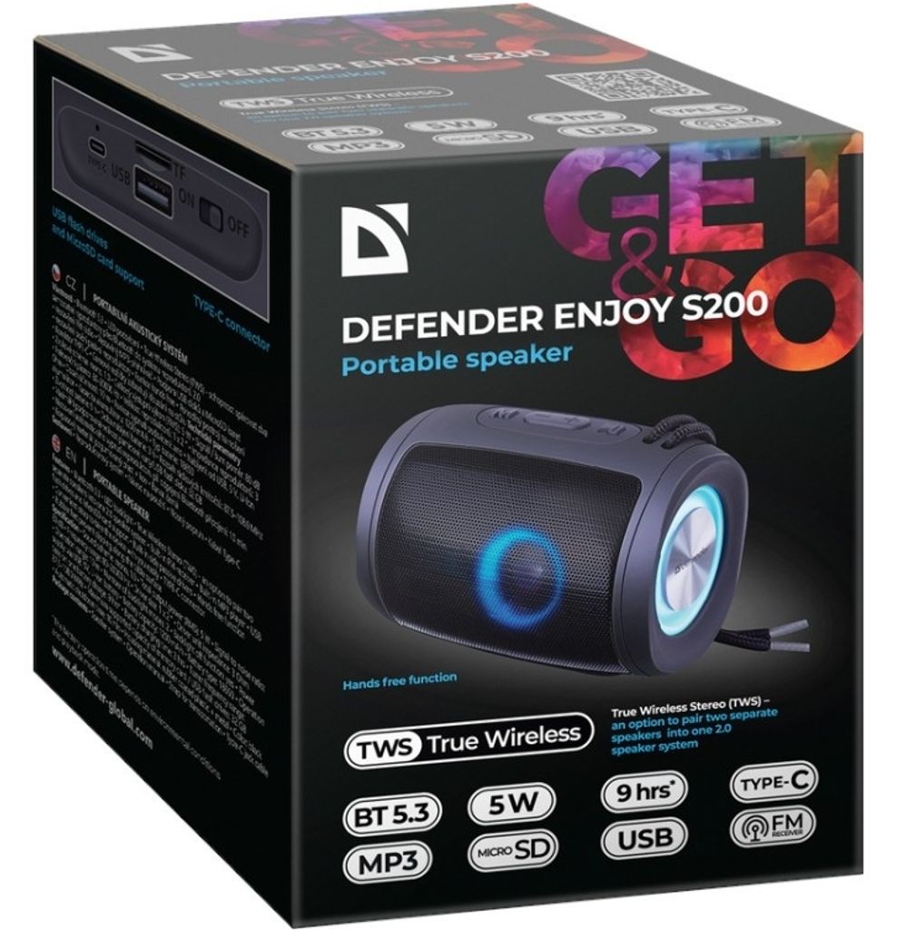 obranca Garsiakalbis Bluetooth Užite si S200 TWS 2.0 Juodas Obrázok produktu 