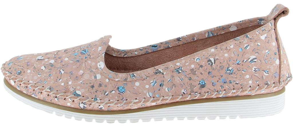 Andrea Conti Damen Slipper aus Leder mit floralem Muster 0021021, Größe:40 EU, Farbe:Rosa