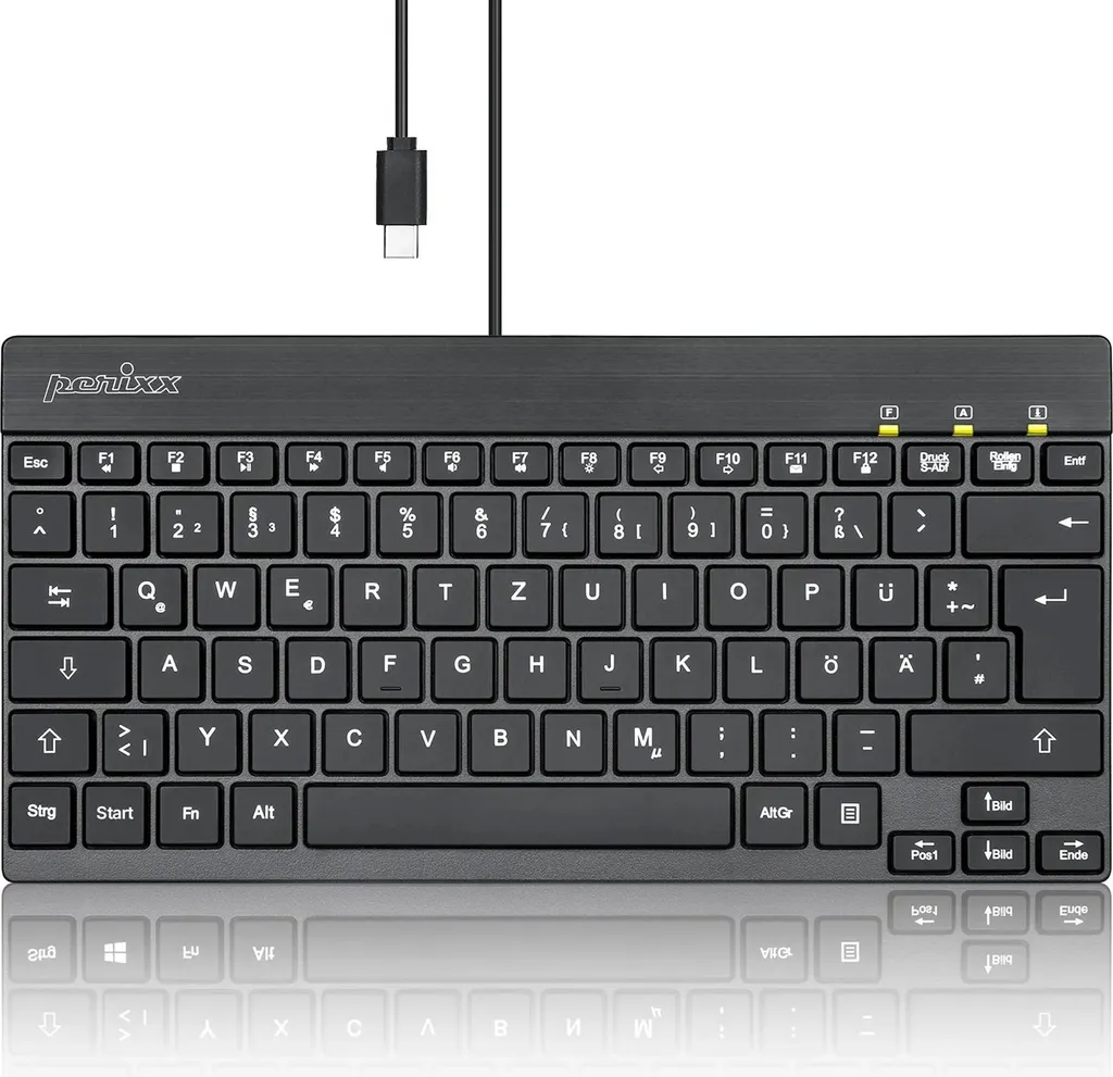 Perixx PERIBOARD-426C FR Mini Clavier Filaire USB-C à Touches Plates