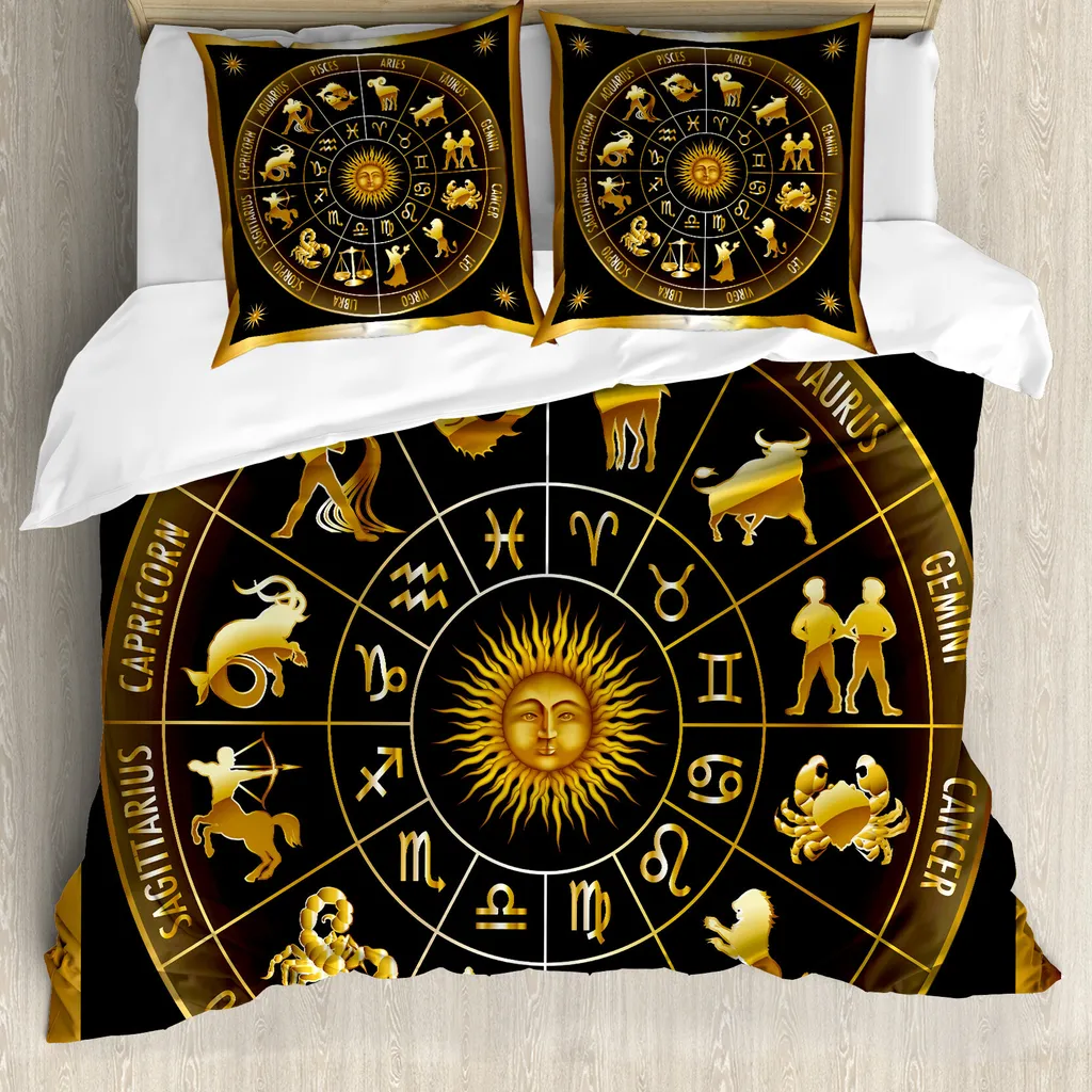ABAKUHAUS Copripiumino Astrologia 155x220 - Set Letto Antiacaro