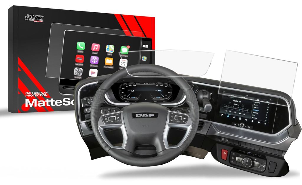 Matte Autodisplayfolie 2in1 für DAF XD NGD, Grizz Protector