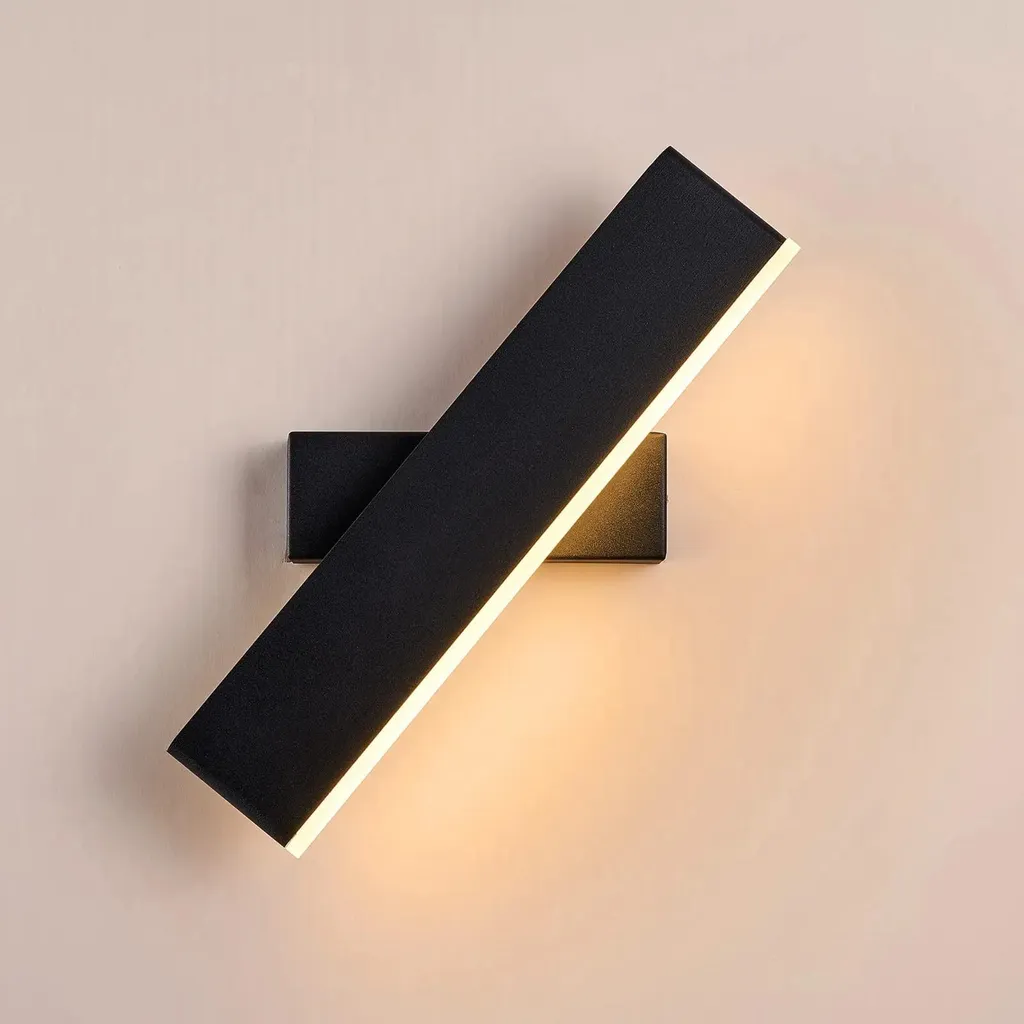 Applique murale LED noire moderne 3000K avec module LED intégré en métal