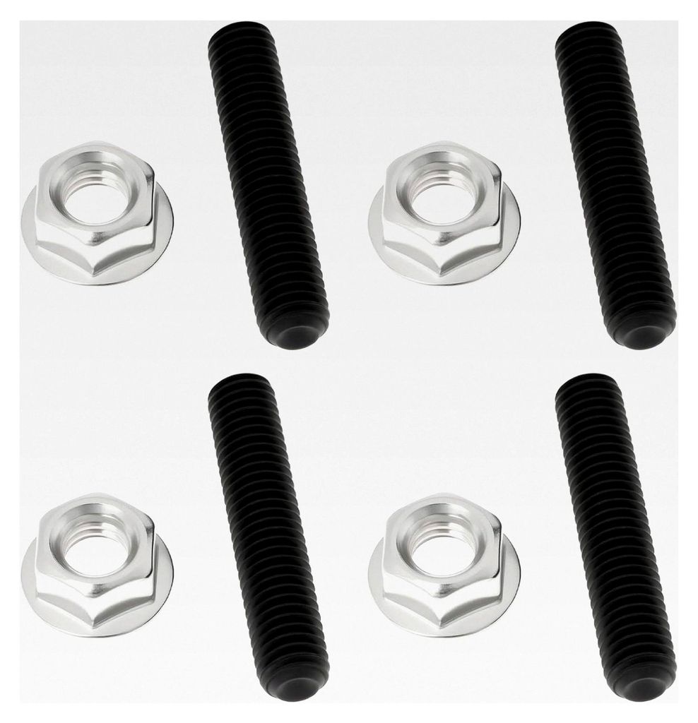 4 Stück M8x1,25 Auspuffkrümmer-Stehmuttern 40 mm Schrauben für Honda