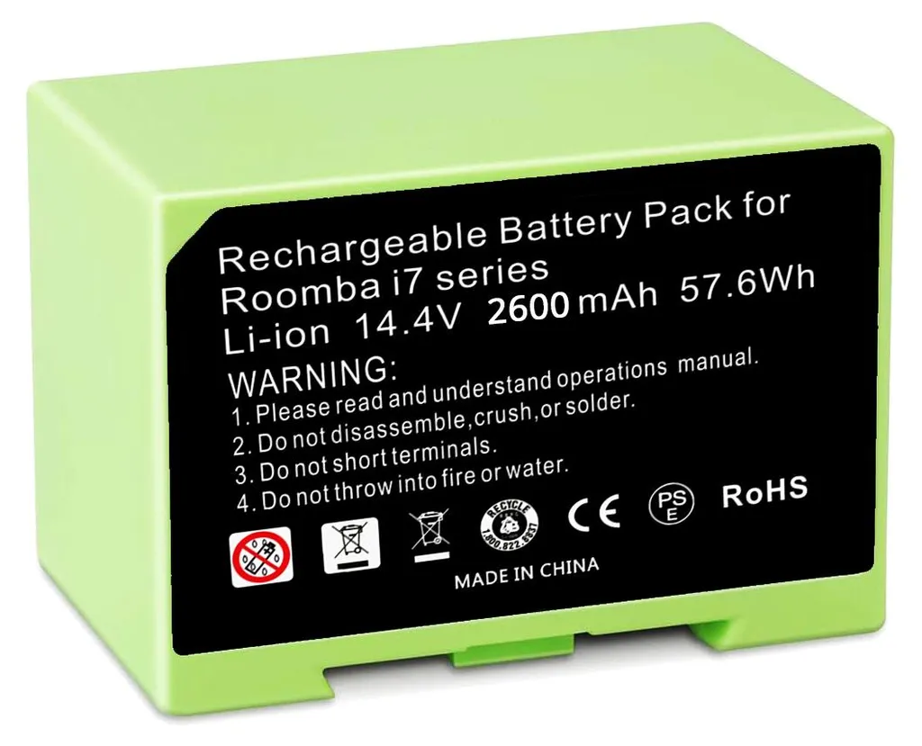 Batterie Li-ion 2600 mAh pour iRobot Roomba i7+ i3+ i4+ haute durée