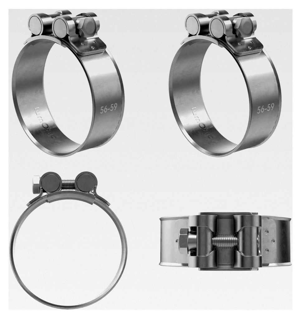 4x Gelenkbolzenschelle Edelstahl 56-59mm V2A Auspuffschelle für PKW und LKW