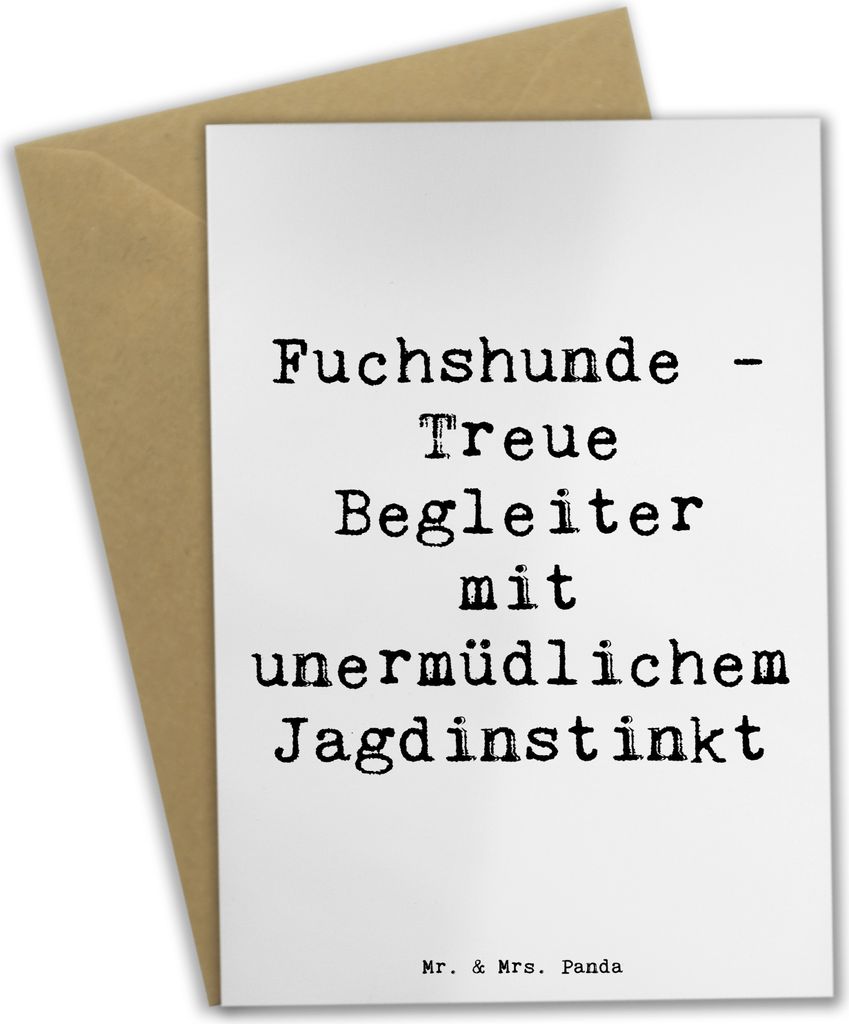 Mr. & Mrs. Panda Klappkarte Spruch Fuchshunde Treue - Weiß - Geschenk, weihnachtskarten, Hunderassen, Vielfalt, Hunderasse, Glückwunschkarte, hoc...