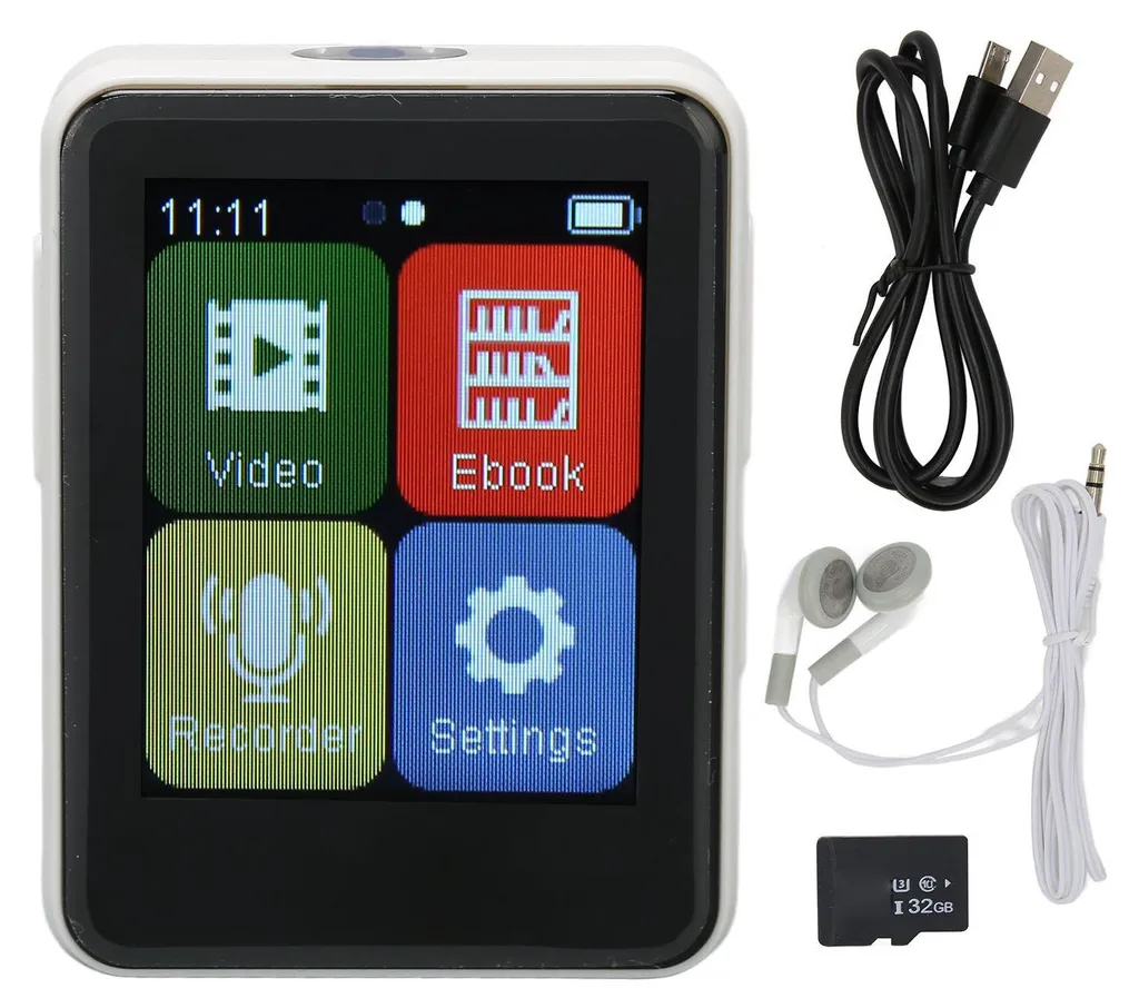 Lecteur MP3 Bluetooth 5.0 avec réduction de bruit HD et écran tactile 1,8"