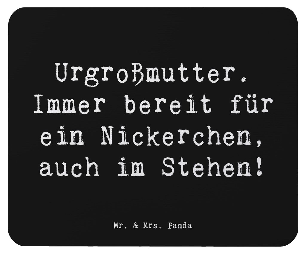 Mr. & Mrs. Panda Mauspad Spruch Urgroßmutter Nickerchen - Schwarz - Geschenk, laptop mousepad, Ahnen, Familie, einzigartige Designs, Erinnerungen,...