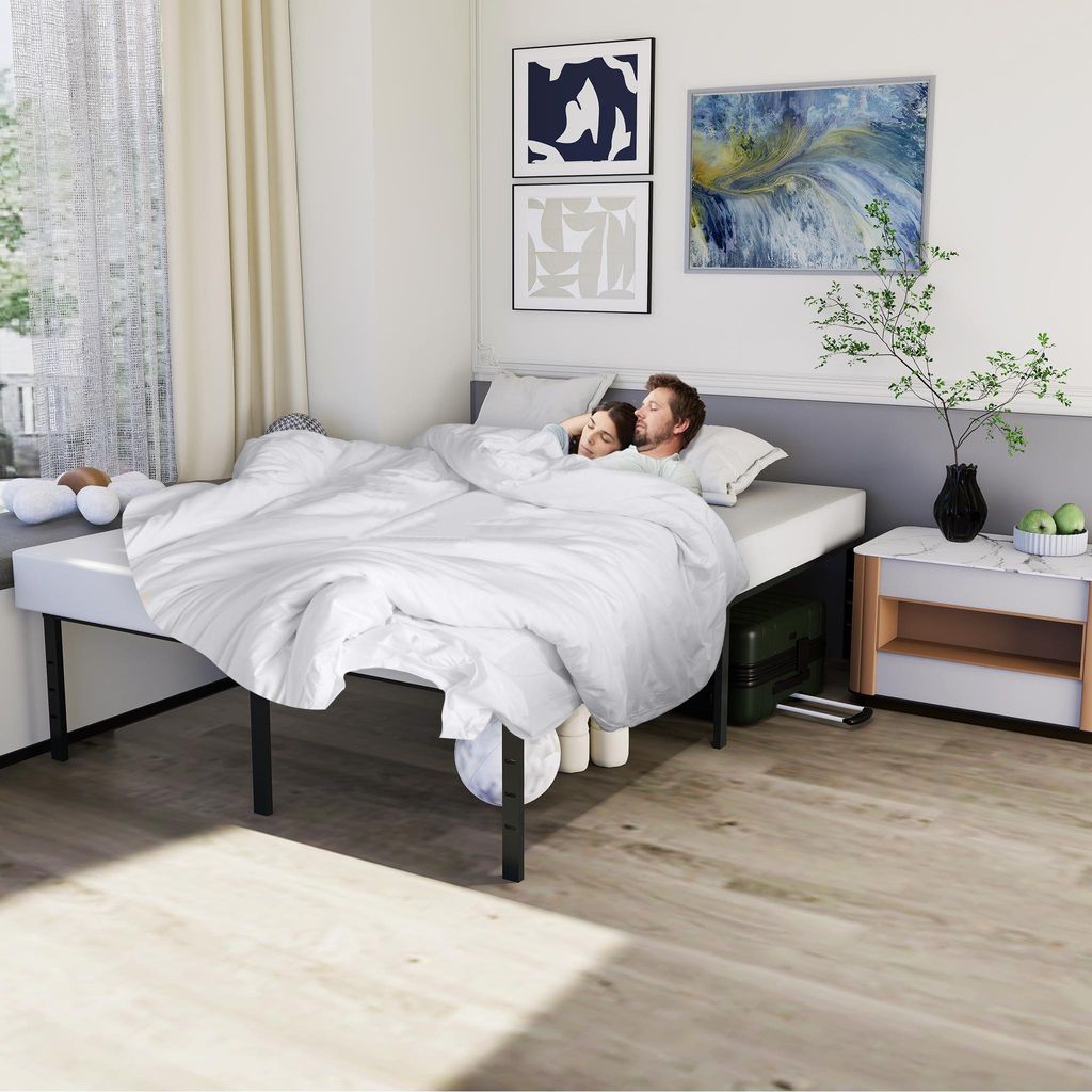 YZNAHRE Bettgestell 160x200 cm Metallbett Bettrahmen mit Produktbild 