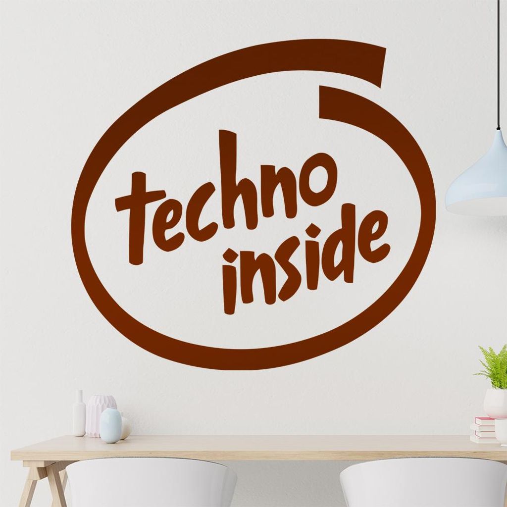 Kiwistar Techno Inside Wandtattoo in 6 Größen - Wandaufkleber Wall Sticker - Dekoration, Küche, Wohnzimmer, Schlafzimmer, Badezimmer