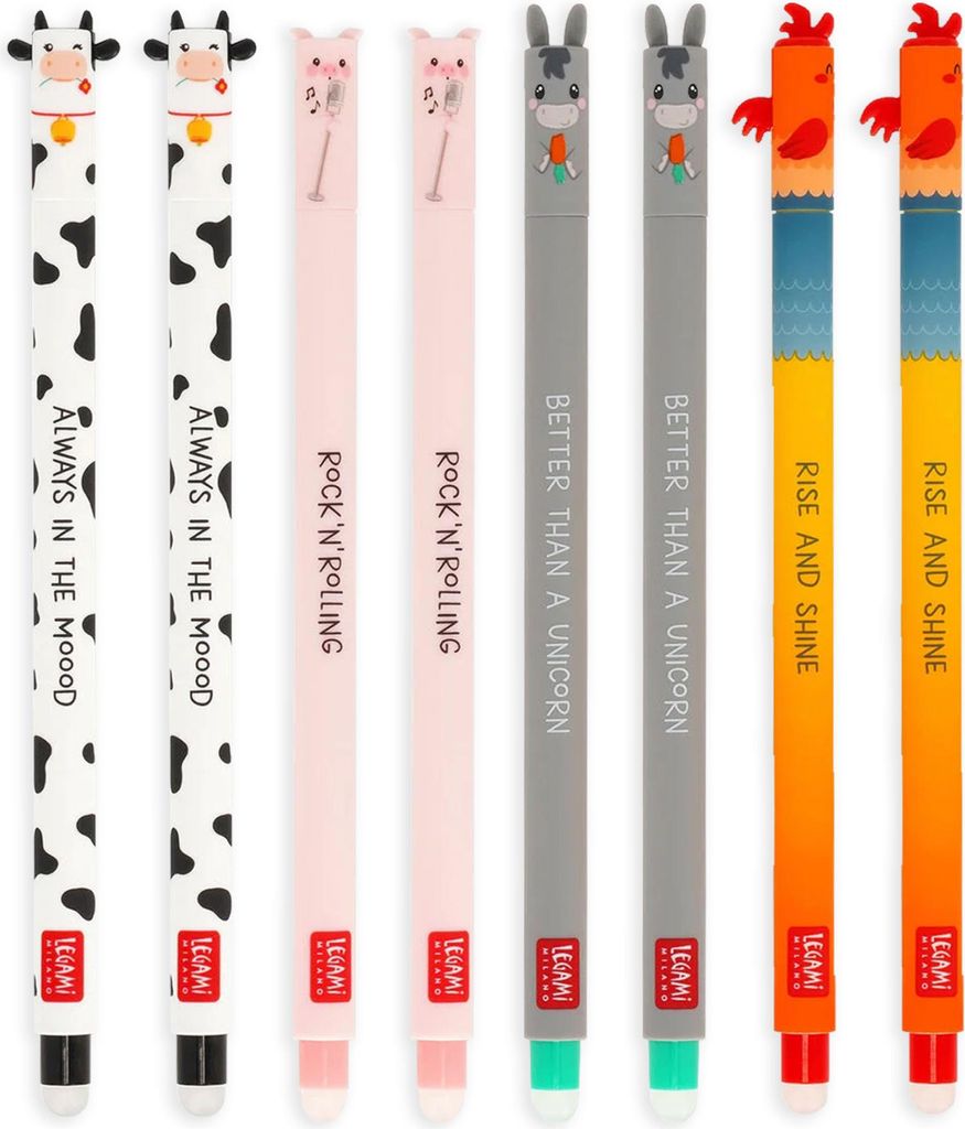 LEGAMI Set mit 8 löschbaren Gelstiften von Farm Sweet Farm Produktbild 