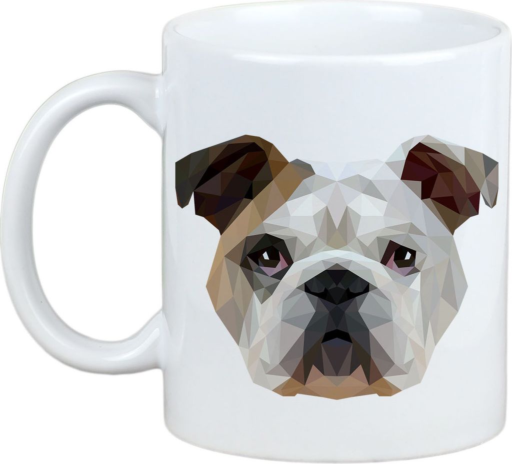 Bulldog, Englische Bulldogge - Becher mit einem Bild und dem Schriftzug geometrischer Hund Art-Dog