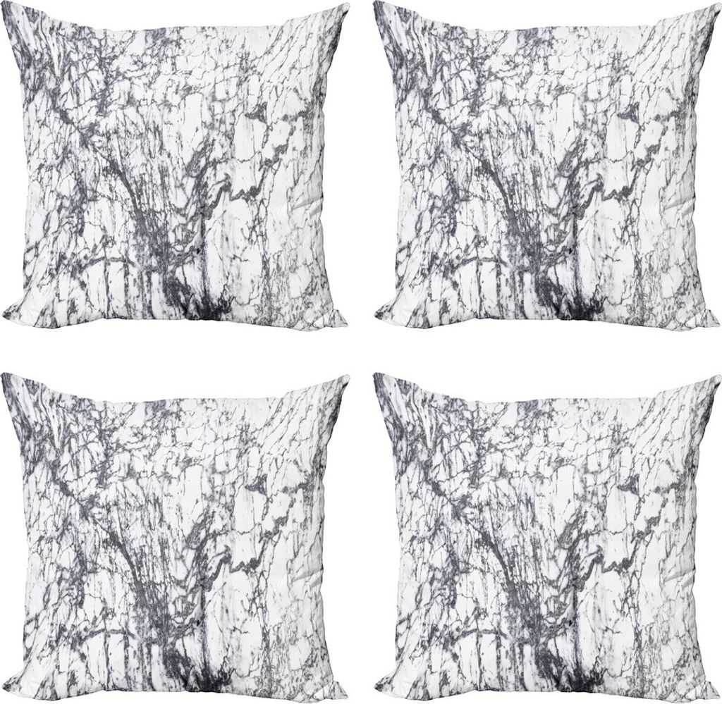ABAKUHAUS Abstrakt Kissenbezug Set (4 Stück), surreal Zusammenfassung, Moderner Doppelseitiger Digitaldruck, 60 cm x 60 cm, Grau weiß