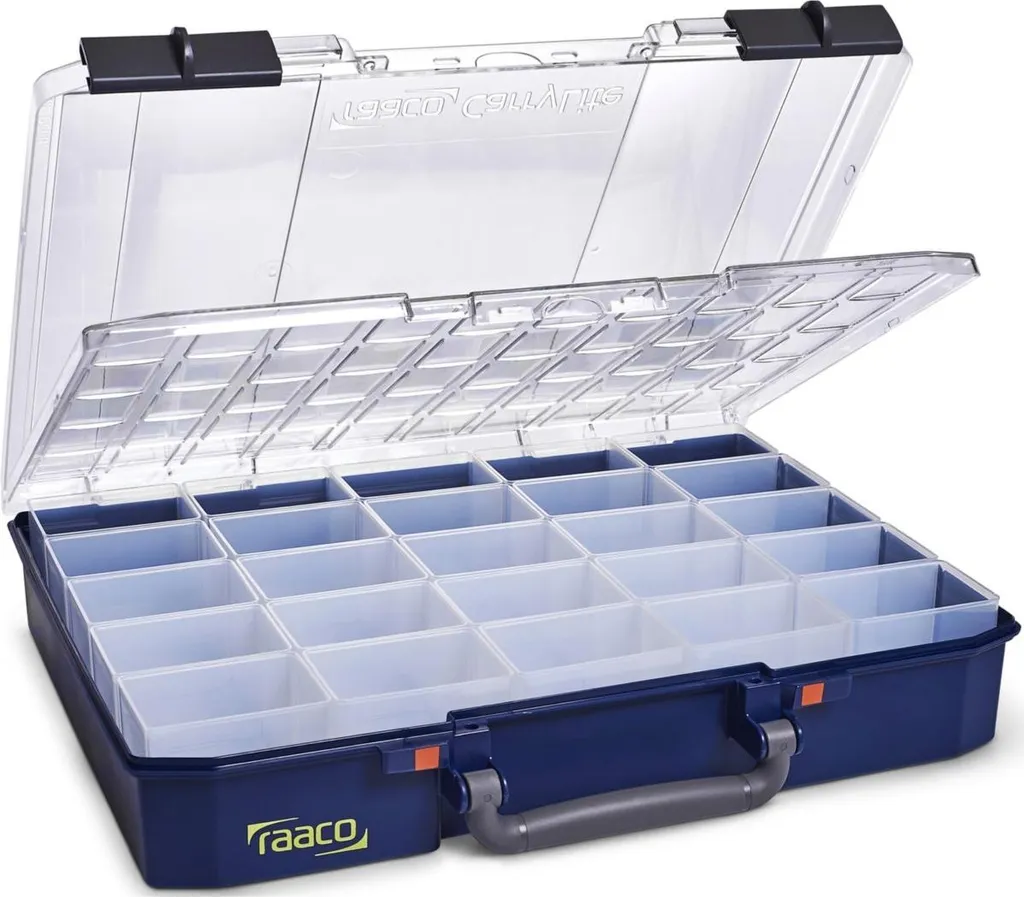 raaco CarryLite 80 5x10-25/DLU blu Policarbonato (PC), polipropilene (PP)