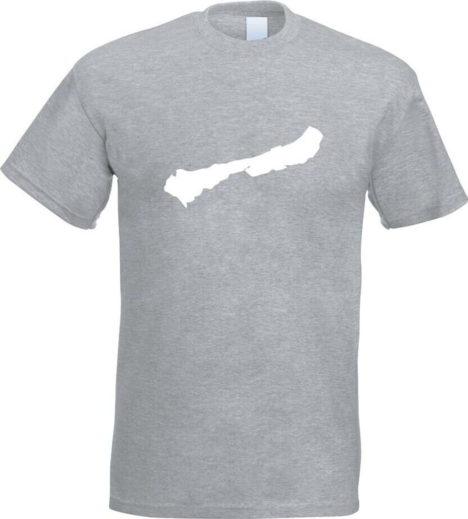 Kiwistar - T-Shirt - Graumeliert - Langeneß - Deutschland - Insel Motiv Bedruckt Funshirt Design Print - mit Motiv Bedruckt - Funshirt Design - Sp...