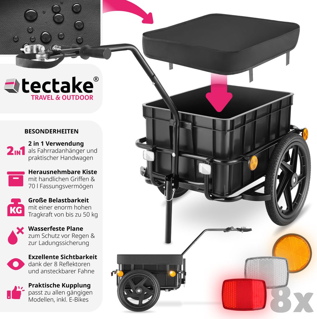 tectake Fahrradanhnger CargoXpress 2 in 1 multifunktional
