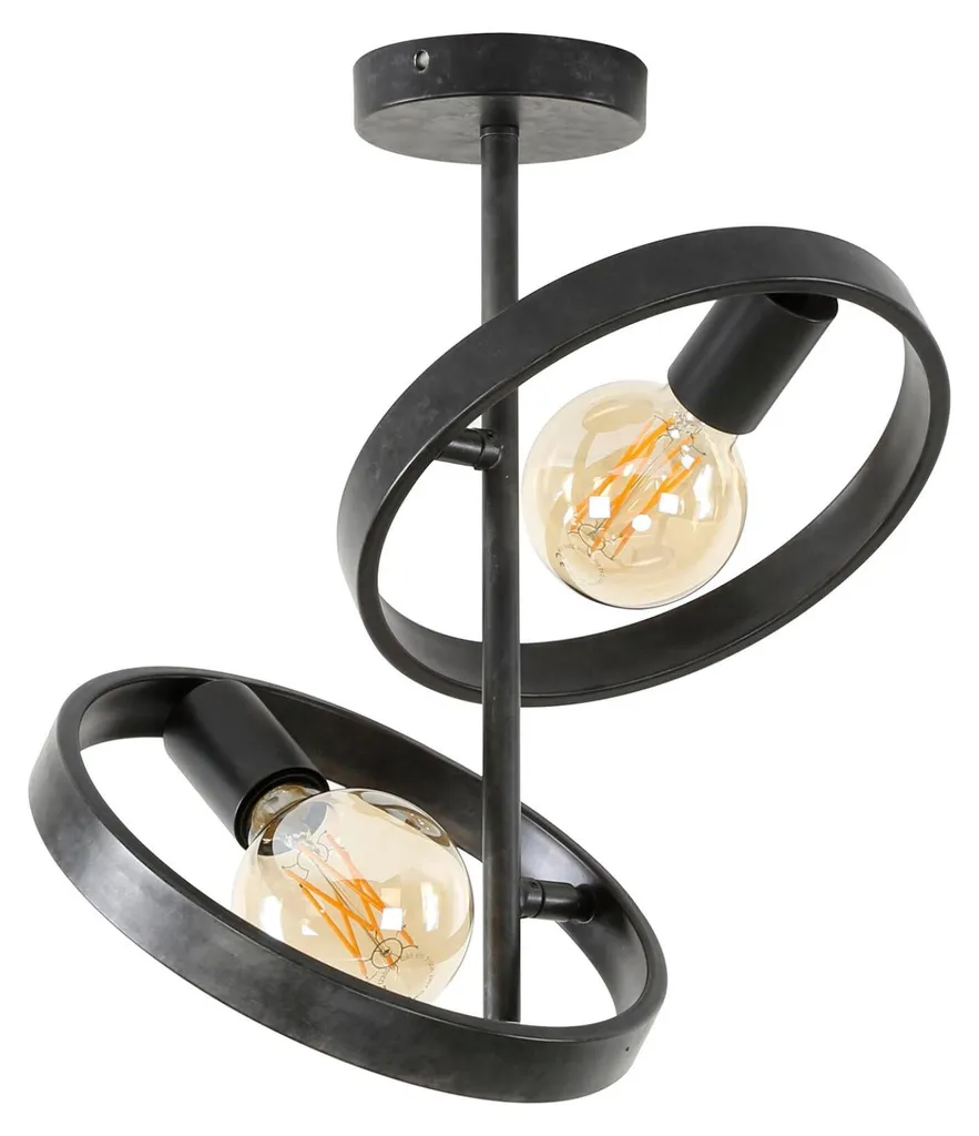 Plafonnier Salon et Chambre 42 cm Noir - Éclairage FURNLUX Hover Design