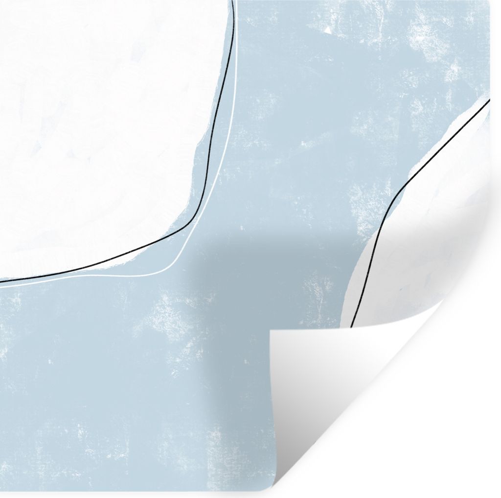 MuchoWow Wandtattoo Wandsticker Wandaufkleber Blau - Minimalismus - Abstrakt 30x30 cm Selbstklebend und Repositionierbar - Repositionierbar - Was...