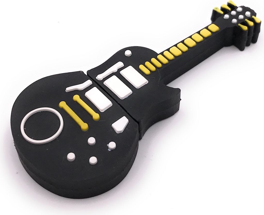 Onlineworld2013 Gitarre Musikinstrument Elektrogitarre schwarz gelb Funny USB Stick 64 GB USB 3.0
