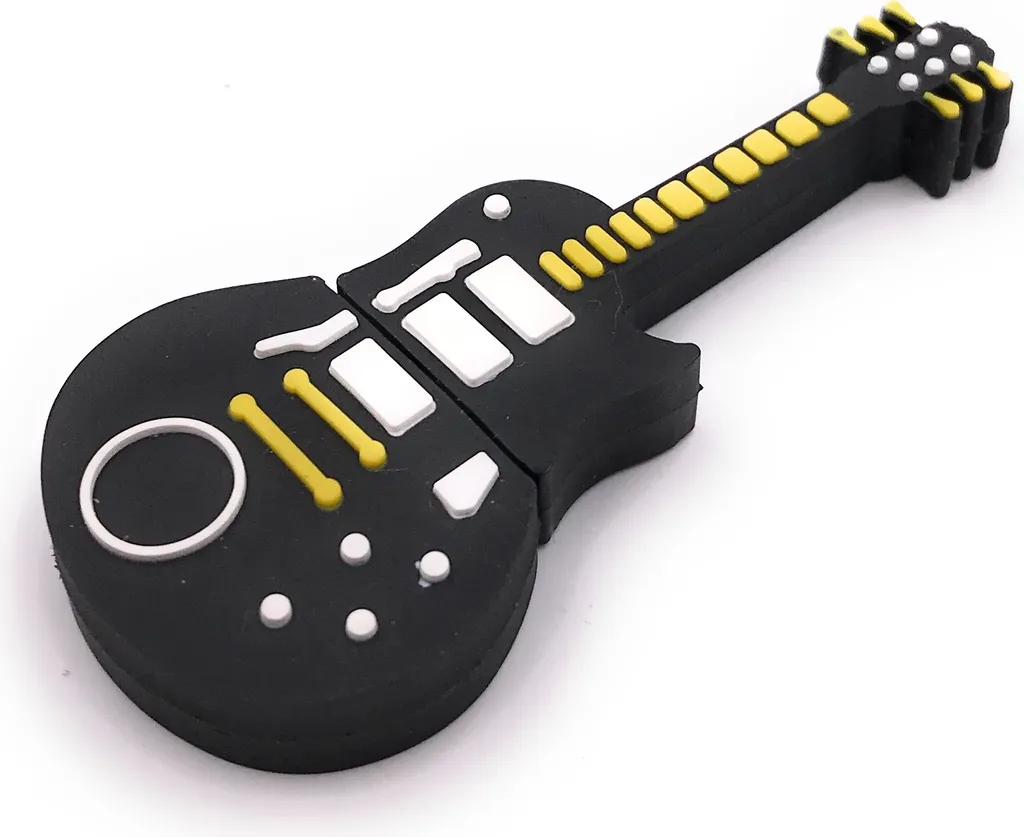 Clé USB 3.0 Rapide 128 Go Guitare Électrique Noire et Jaune Funny