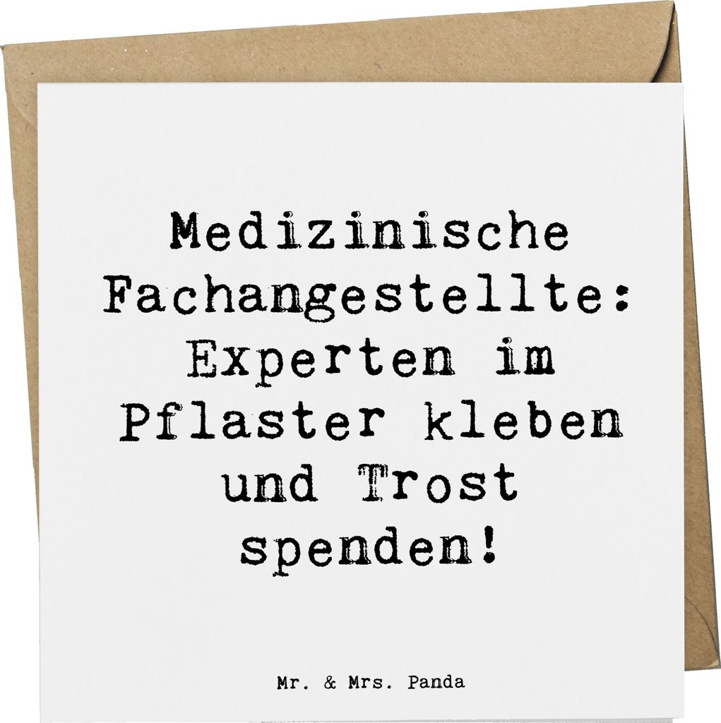 Mr. & Mrs. Panda Deluxe Karte Spruch Medizinische Fachangestellte Experten - Weiß - Geschenk, Patientenbetreuung, Anerkennung, Beruf, Berufsproduk...