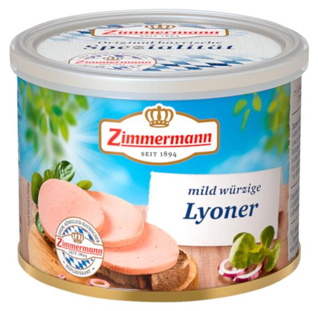 Zimmermann Lyoner Wurst geschnitten Herzhaft und mild Produktbild 