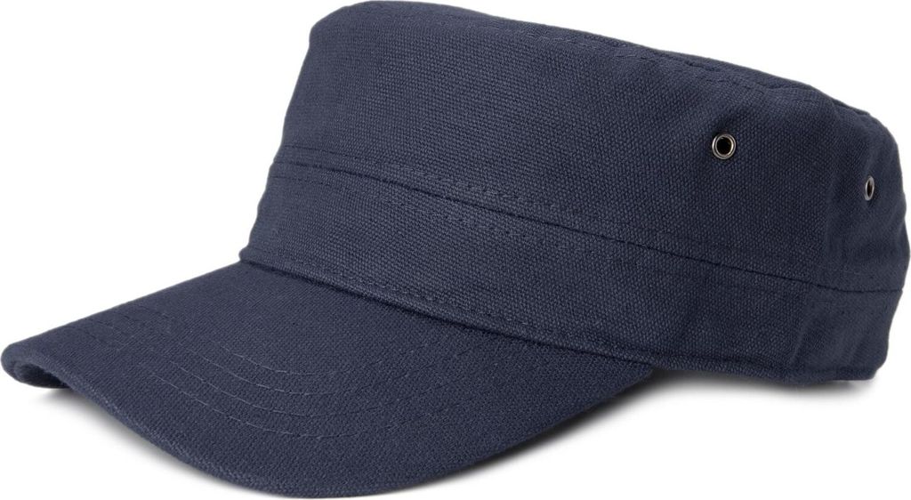 styleBREAKER Uni Military Cap aus Baumwoll-Canvas | Army Cap mit gebogenem Schirm | verstellbare Schirmmütze für Damen und Herren