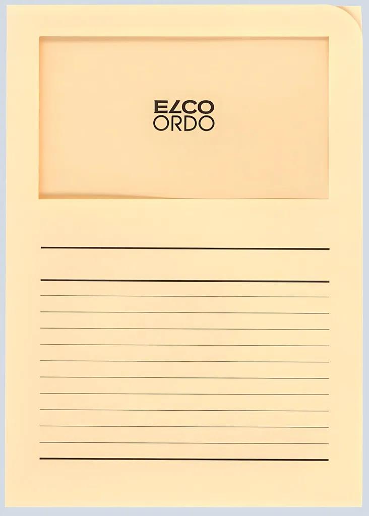 Chemises de classement à fenêtre Elco Ordo Classico chamois 120g x100