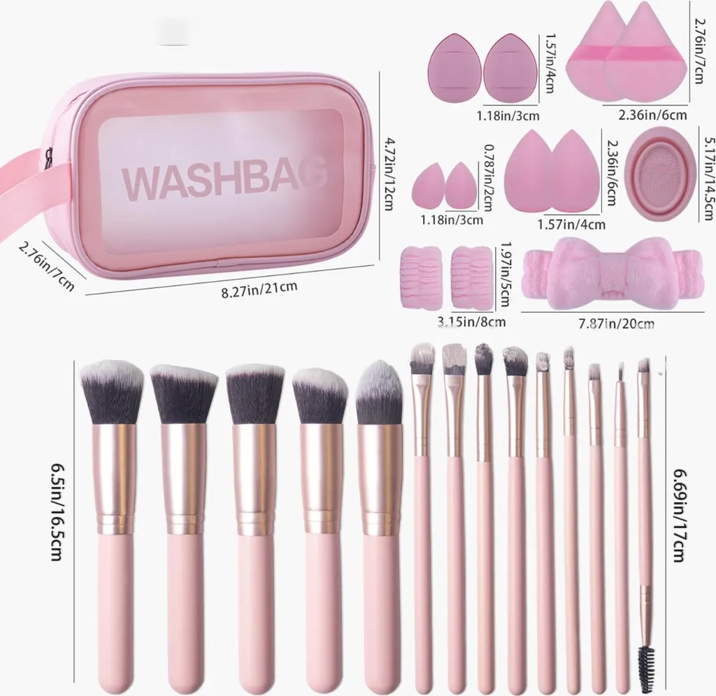 Set Pinceaux Maquillage pour Ombre à Paupières 27 Pièces Look Professionnel