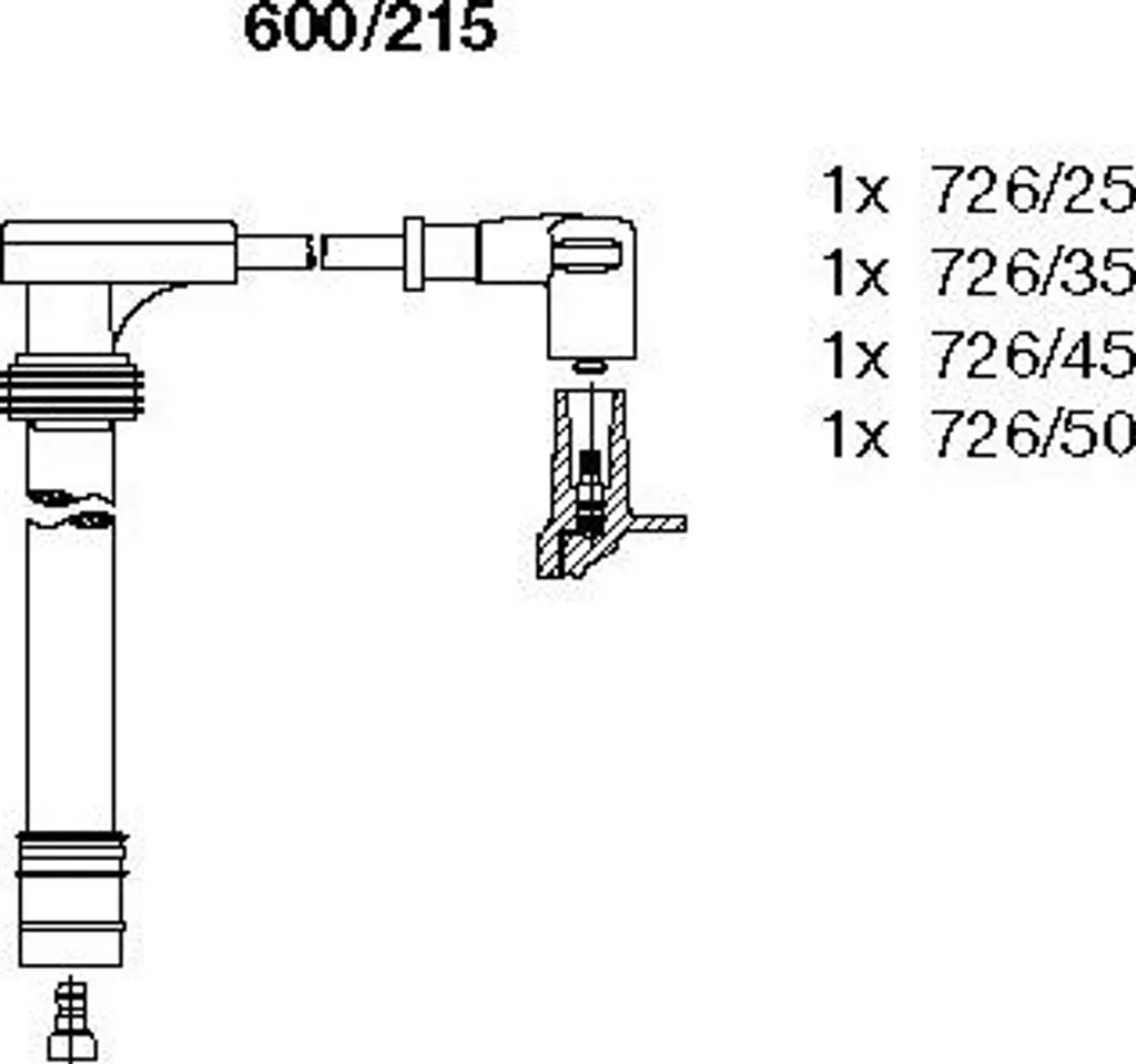 Cavi Candele BREMI 600/215 Compatibile Fiat Multipla Doblo OE 46413088