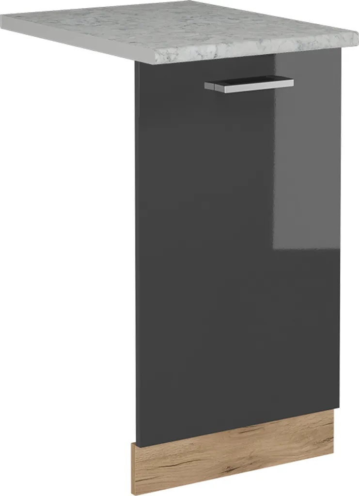 Vicco Coperchio per lavastoviglie R-Line, 45 cm , PL Marmo, Antracite lucido/Quercia dorata