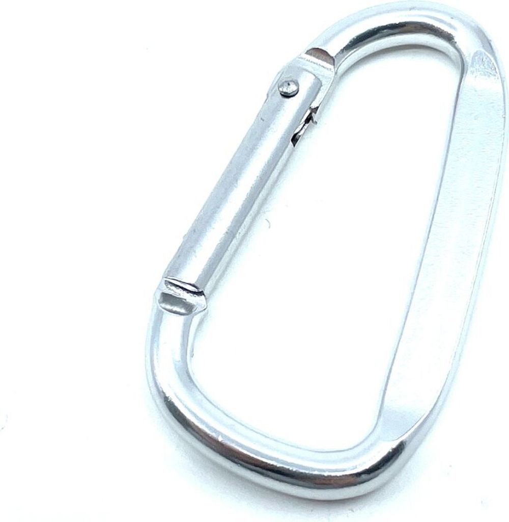 Aluminiumkarabiner Typ D 5 x 50mm, silber - silber - Produktbild 