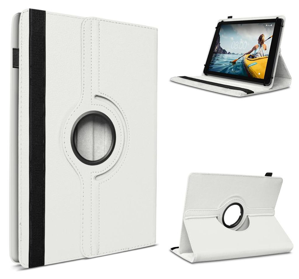 Tablet Hülle Medion Lifetab E10420 E10421 E10440 Tasche Schutzhülle Schutz CaseFarbe 360 Uni:Weiss