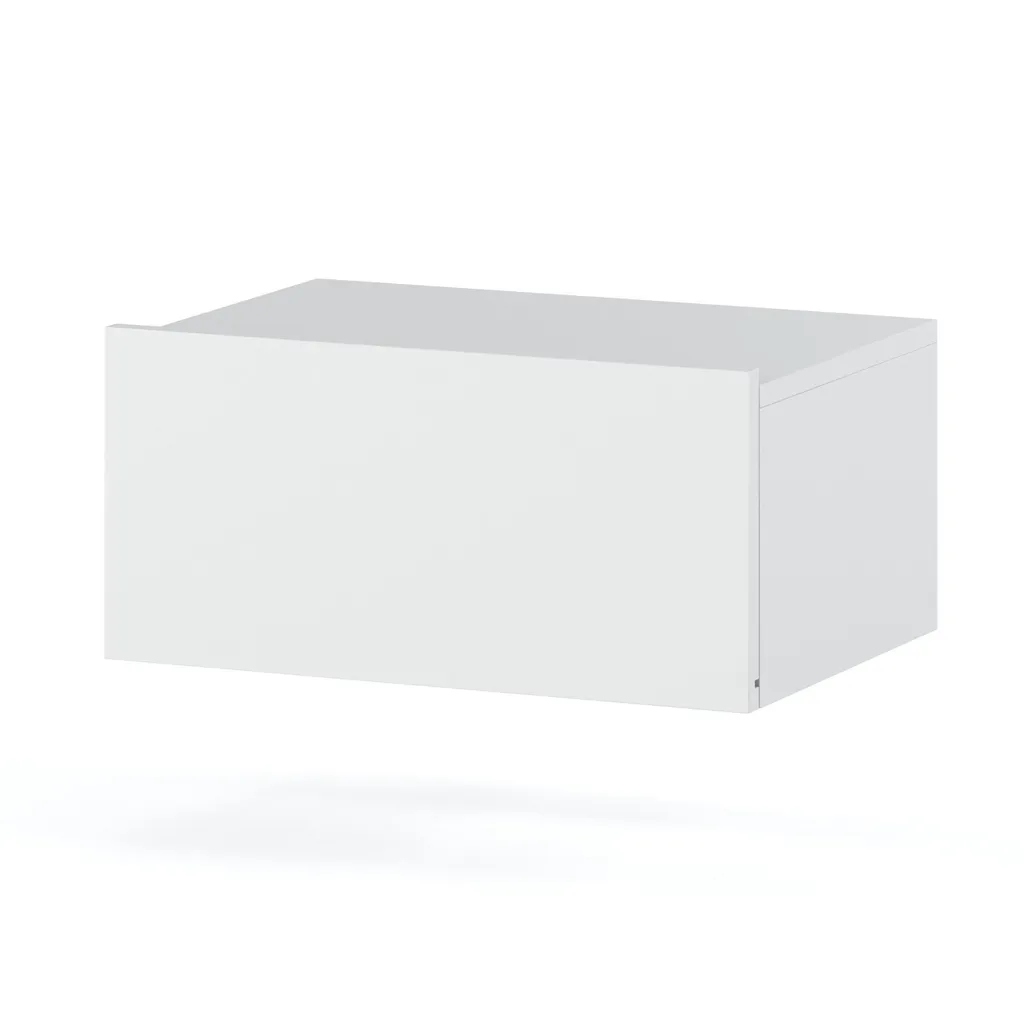 STIV Möbel Table de Chevet Suspendue Blanc Mat 1 Tiroir 45x32x19 cm