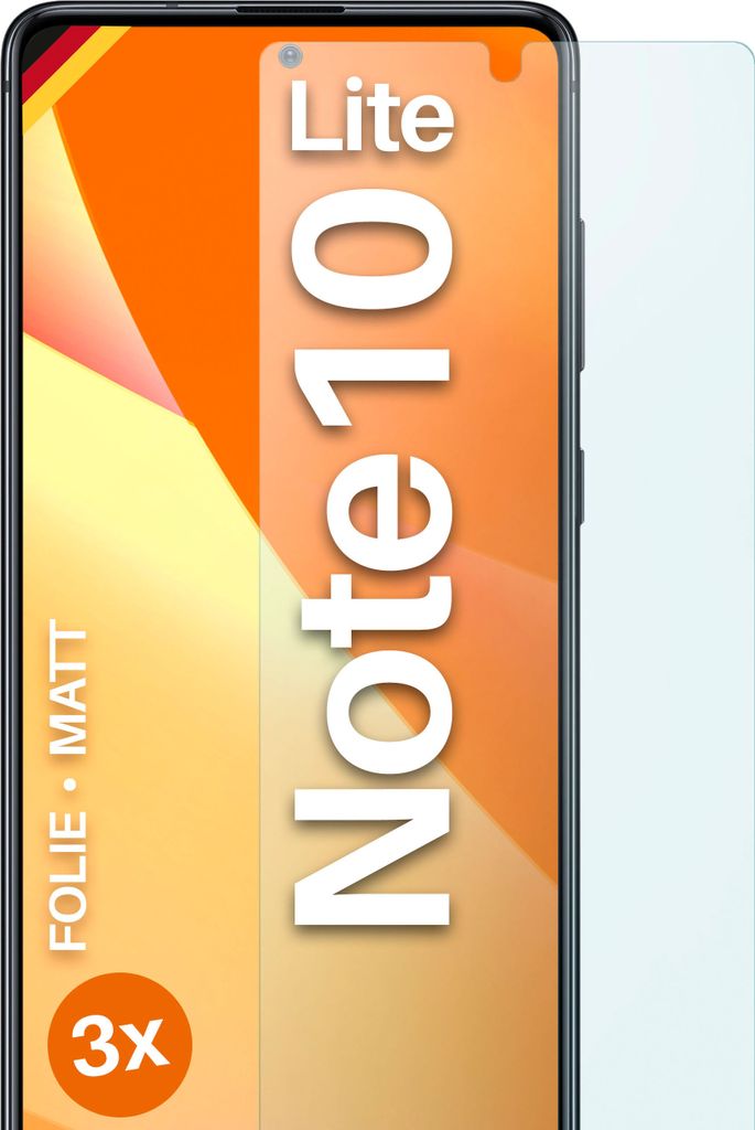 moex 3x Schutzfolie kompatibel mit Samsung Galaxy Note10 Lite - Displayschutzfolie Anti Reflex Folie, Matt