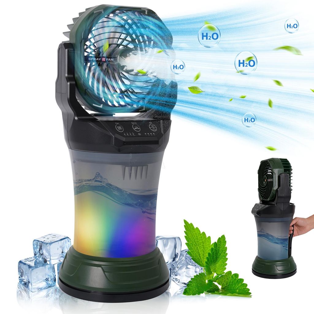 Ventilateur-humidificateur AIORBER 3-en-1 avec batterie de Image du produit 