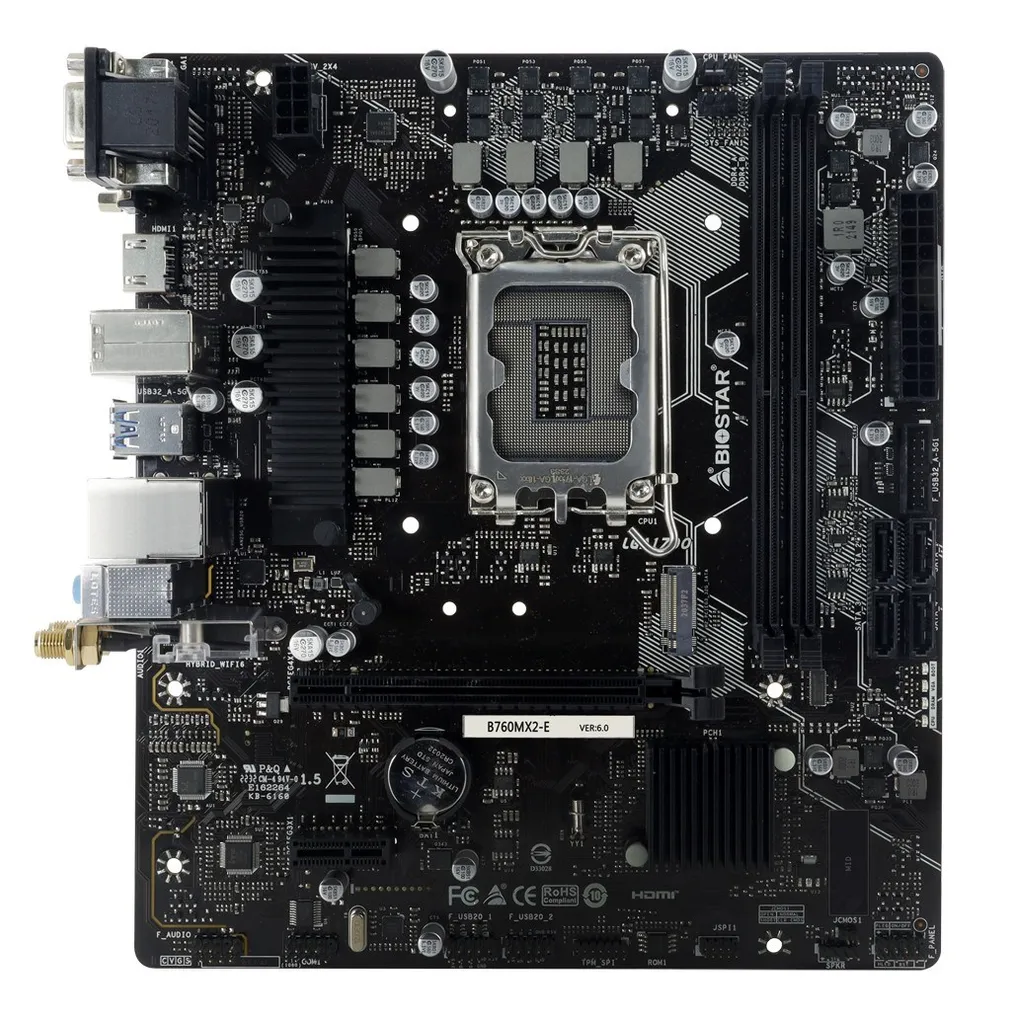 Carte mère Micro ATX Biostar B760 Intel LGA1700 DDR4 pour PC Fixe