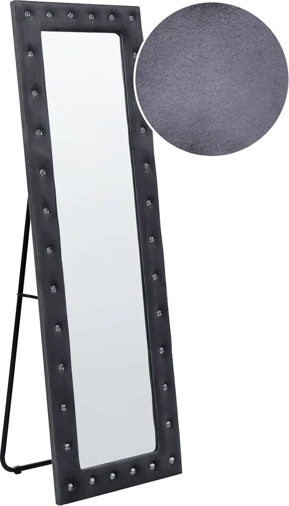 Miroir Velours Gris Fonce 50x150cm Pierres Deco Cadre Miroir Glamour