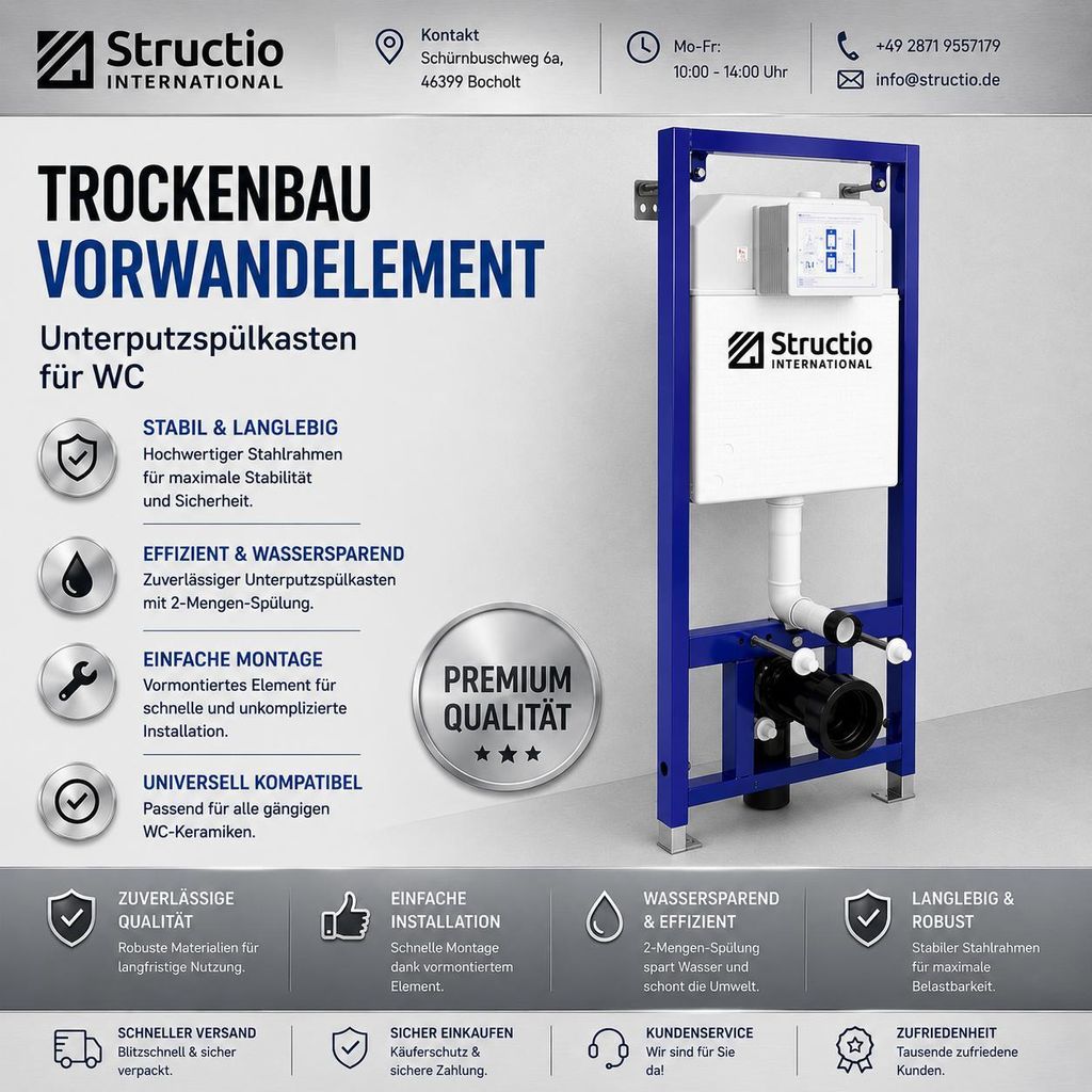 Trockenbau Vorwandelement Unterputzspülkasten Produktbild 