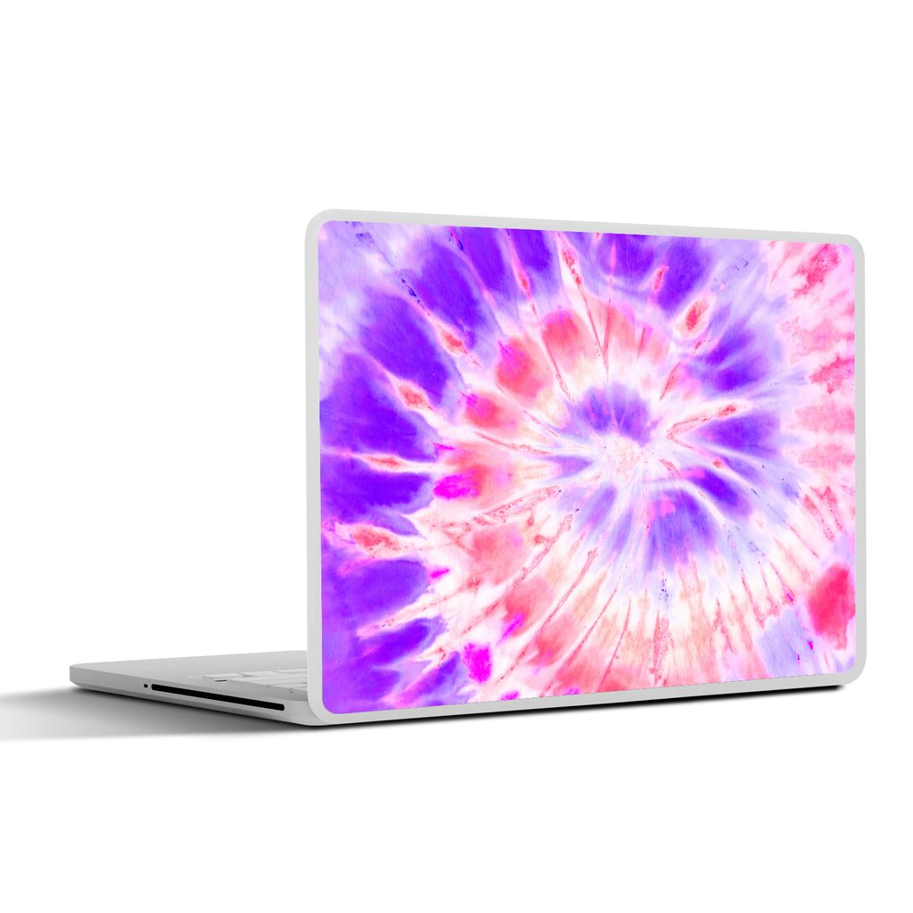 MuchoWow Laptop Aufkleber Sticker Cover Sommer - Krawattenfärbung - Lila 25x18 cm - Laptop-Deko