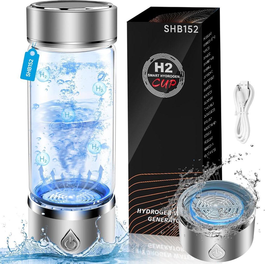 Wasserstoff-Wasserflasche, tragbarer Wasserstoff-Wasserflaschengenerator, Ionen-Wasserflasche verbessert die Wasserqualität in 3 Minuten, Wasserio...