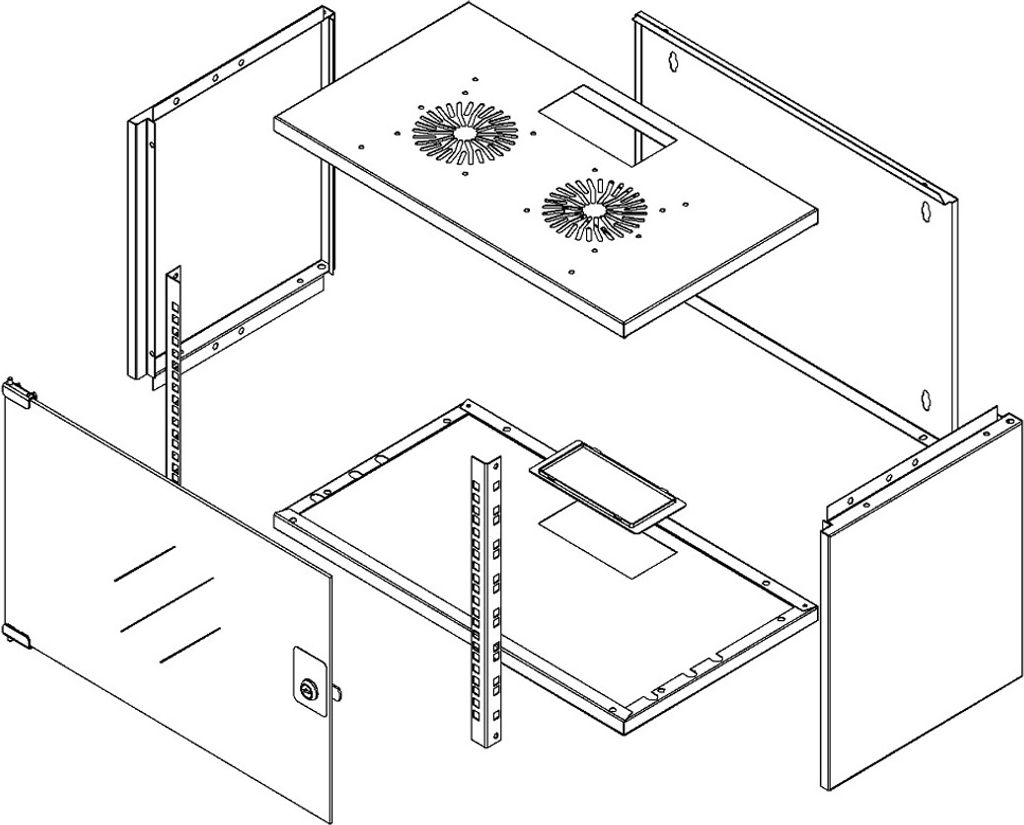 ARLI 7U Netzwerkschrank 7HE Wandgehäuse 19" Serverschrank Produktbild 7