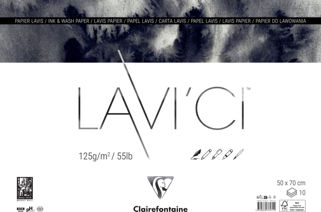 Clairefontaine LAVI'Ci 10 Bogen 50x70cm 125g - Elfenbein 976131C